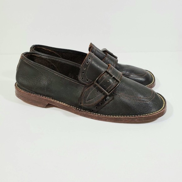 KorkEase Shoes Vintage Kork Ease Brown Leather Monk Strap Loafers